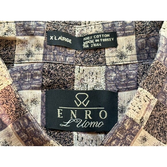 L'uomo by Enro Men's Long Sleeve Button Down Checker Shirt XL - Picture 4 of 5